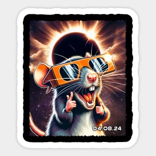 Lunar Observer: Rat Gazing at the Solar Eclipse Shirt Graphic Sticker